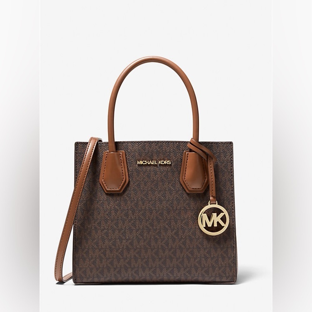 Michael kors Mercer Medium Logo and Leather Accordion Crossbody Bag NWT
